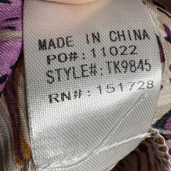 EE:Some Animal Print Shirt Bubble Sleeve Ruffle Collar Women's Size Large NWT - Picture 9 of 12